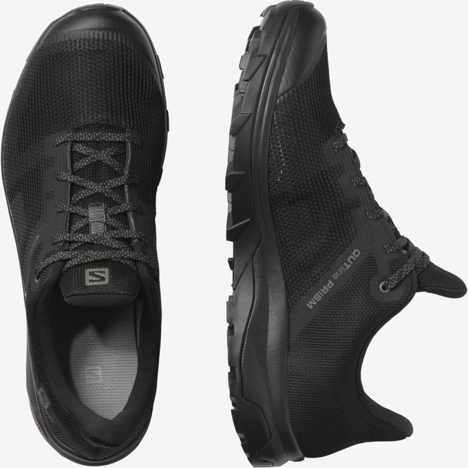 Black Salomon OUTLINE PRISM GTX Men's Hiking Shoes | AE-418UACH