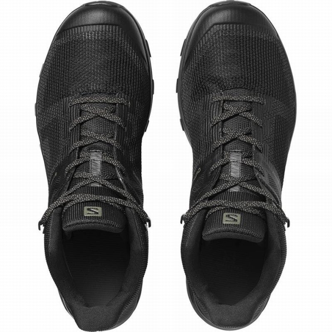 Black Salomon OUTLINE PRISM MID GORE-TEX Men's Hiking Shoes | AE-465MADE