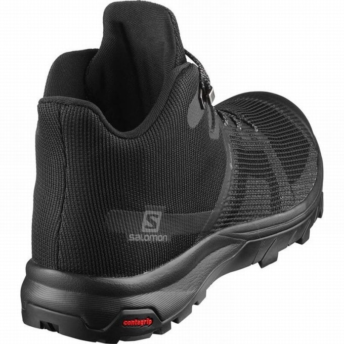 Black Salomon OUTLINE PRISM MID GORE-TEX Women's Hiking Shoes | AE-897LFMO