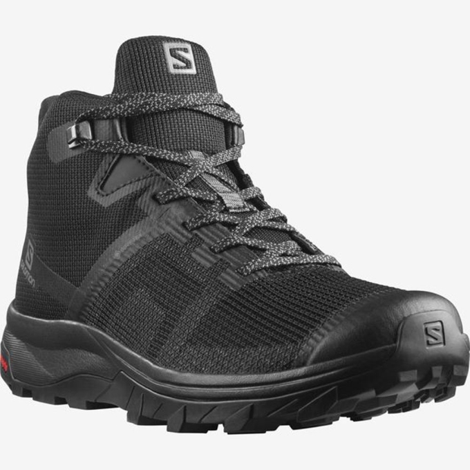 Black Salomon OUTLINE PRISM MID GTX Women's Hiking Shoes | AE-437TJIA