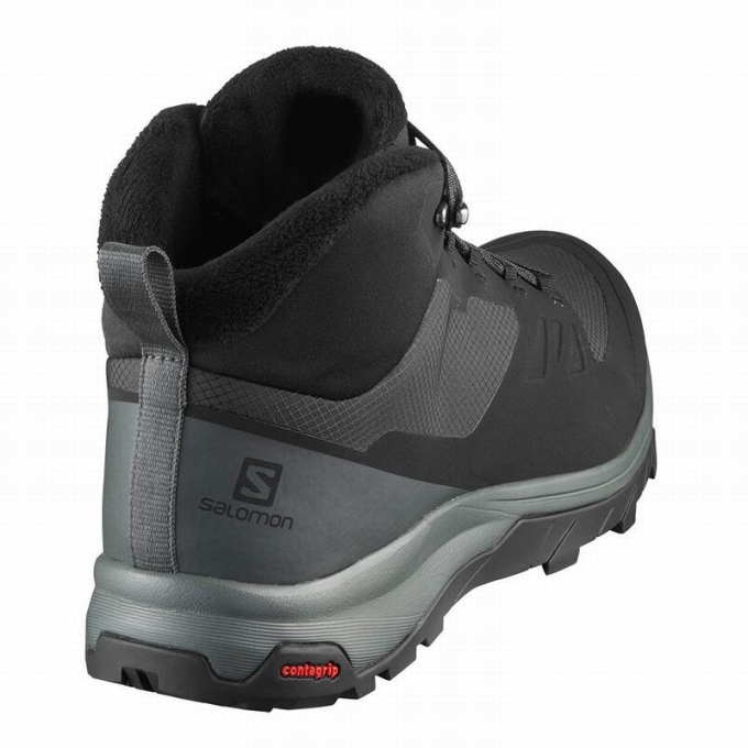 Black Salomon OUTSNAP CLIMASALOMON WATERPROOF Men's Winter Boots | AE-850MXUO