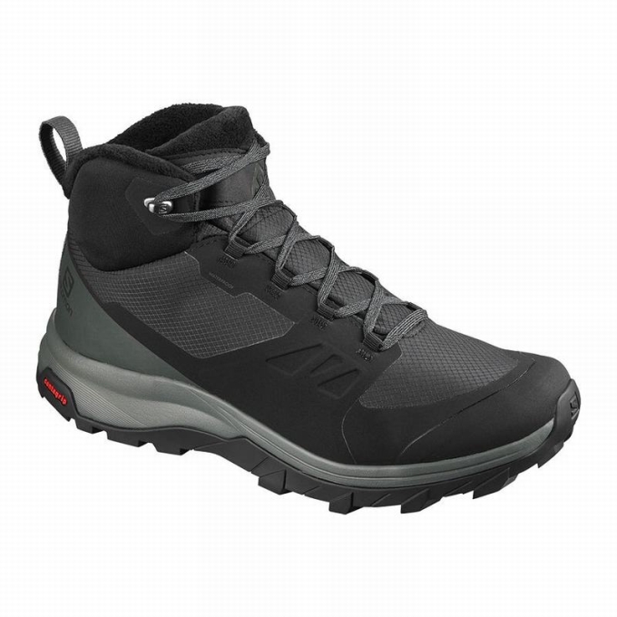 Black Salomon OUTSNAP CLIMASALOMON WATERPROOF Men\'s Winter Boots | AE-850MXUO