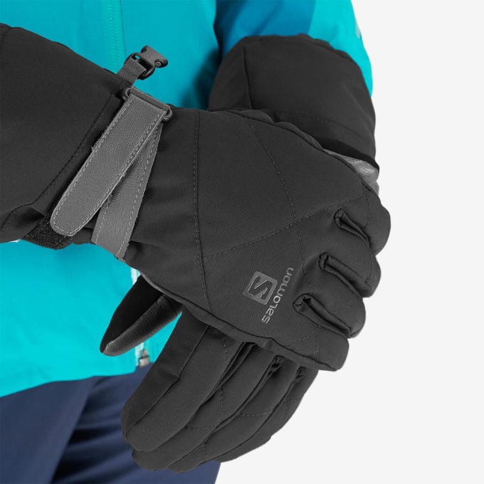 Black Salomon PROPELLER LONG W Women's Gloves | AE-542XJRM