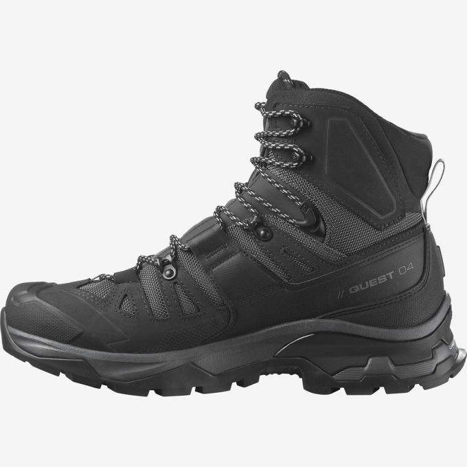 Black Salomon QUEST 4 GORE-TEX Men's Hiking Boots | AE-091FCTM