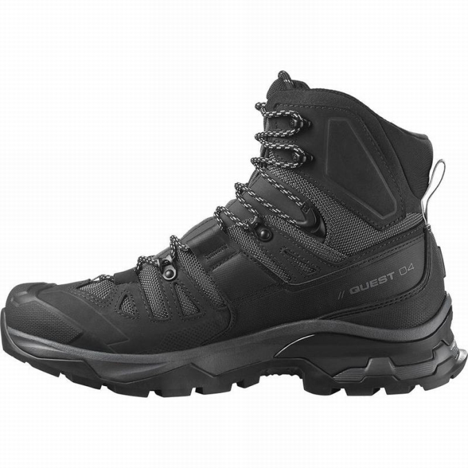 Black Salomon QUEST 4 GORE-TEX Men's Hiking Boots | AE-471QIOE