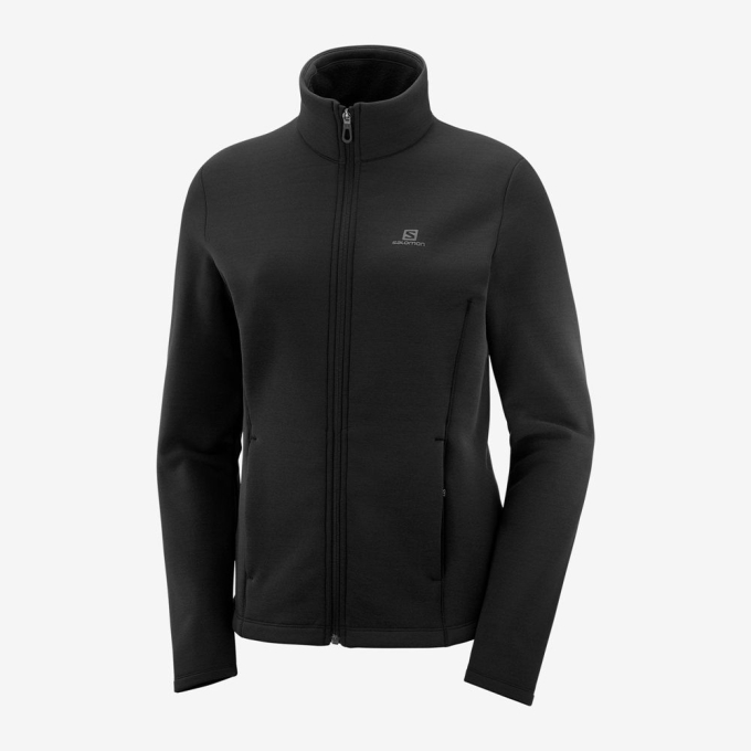 Black Salomon RADIANT FULL ZIP W Full Zip Midlayer Jacket Women's Midlayers | AE-372MTUA