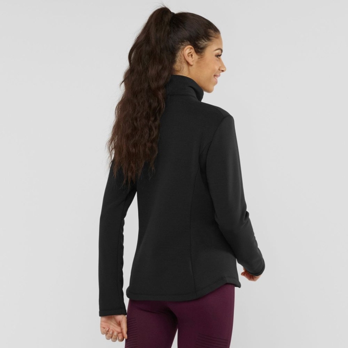 Black Salomon RADIANT FULL ZIP W Full Zip Midlayer Jacket Women's Midlayers | AE-372MTUA