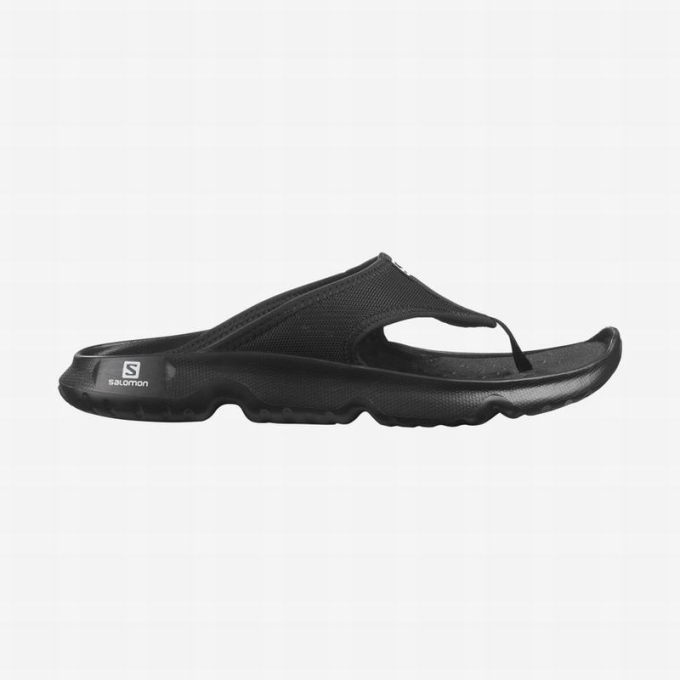 Black Salomon REELAX BREAK 5.0 Men\'s Flip Flops | AE-096EQRZ