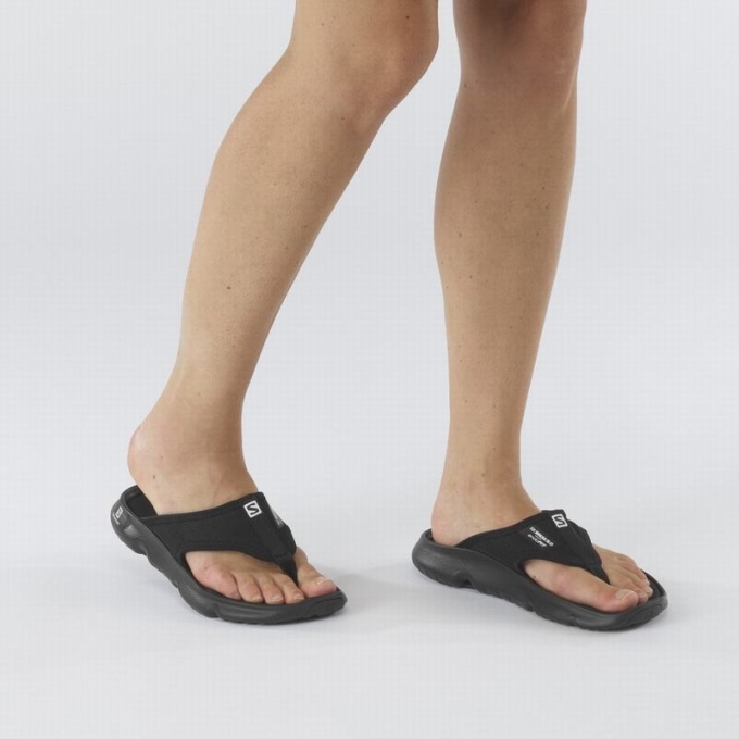 Black Salomon REELAX BREAK 5.0 Women's Flip Flops | AE-038TCNR