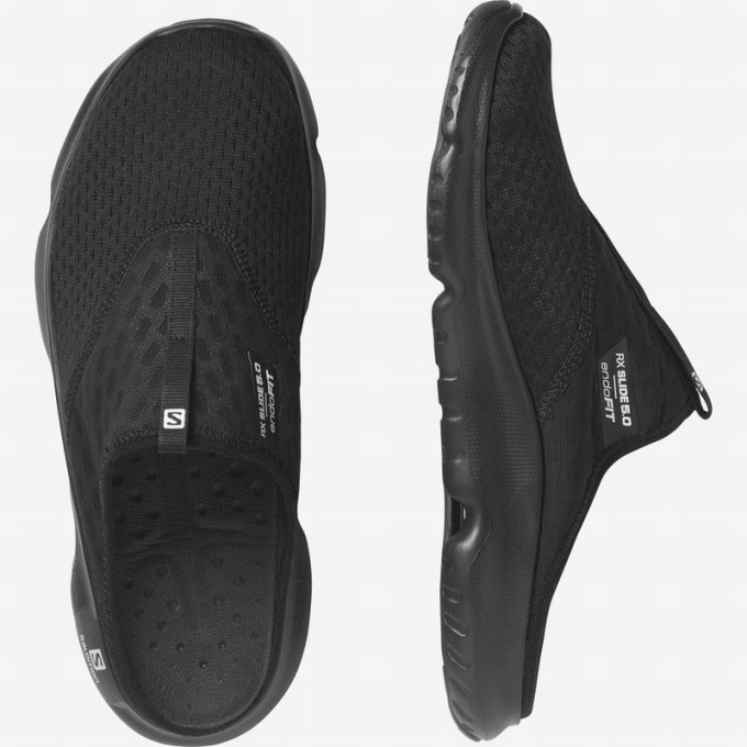 Black Salomon REELAX SLIDE 5.0 Men's Sandals | AE-345APTR