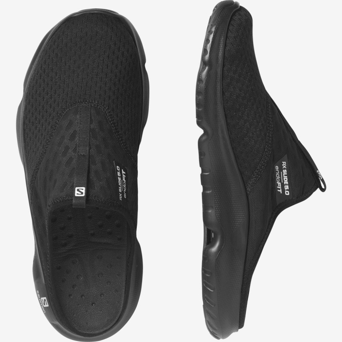 Black Salomon REELAX SLIDE 5.0 Men's Sandals | AE-984ECOH