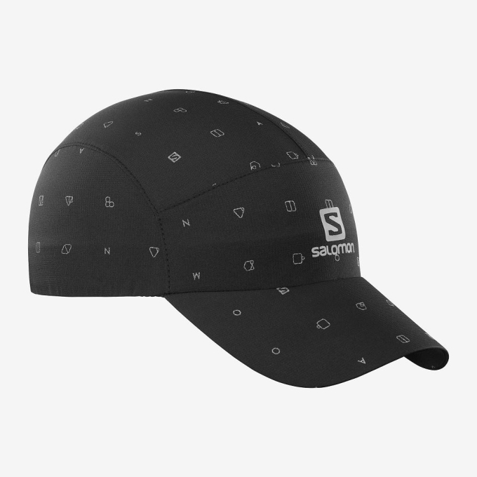 Black Salomon REFLECTIVE Men's Caps | AE-980HTIO