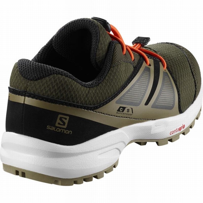 Black Salomon SENSE CLIMASALOMON WATERPROOF Kids' Trail Running Shoes | AE-658YZDL