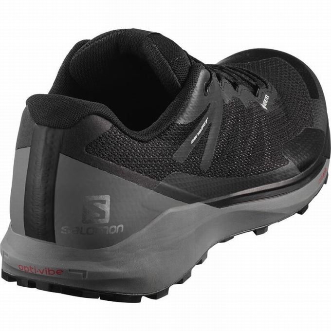 Black Salomon SENSE RIDE 3 GTX INVIS. FIT Men's Trail Running Shoes | AE-683NOPC