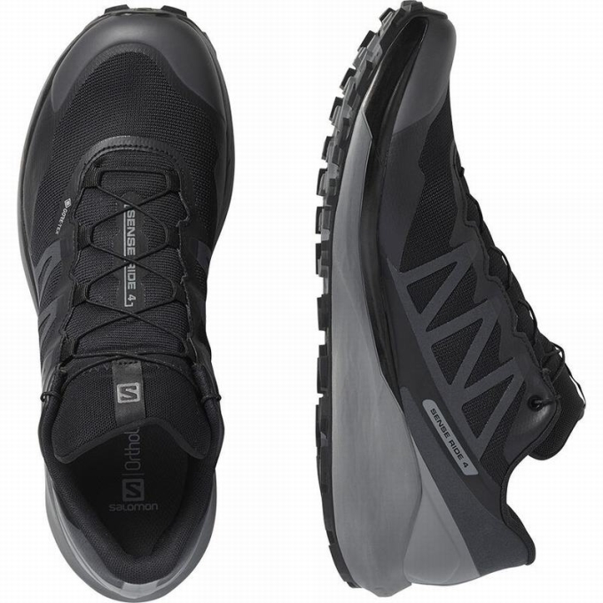 Black Salomon SENSE RIDE 4 GORE-TEX INVISIBLE FIT Men's Trail Running Shoes | AE-674WHMA