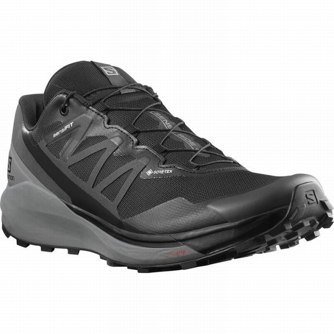 Black Salomon SENSE RIDE 4 GORE-TEX INVISIBLE FIT Men's Trail Running Shoes | AE-674WHMA