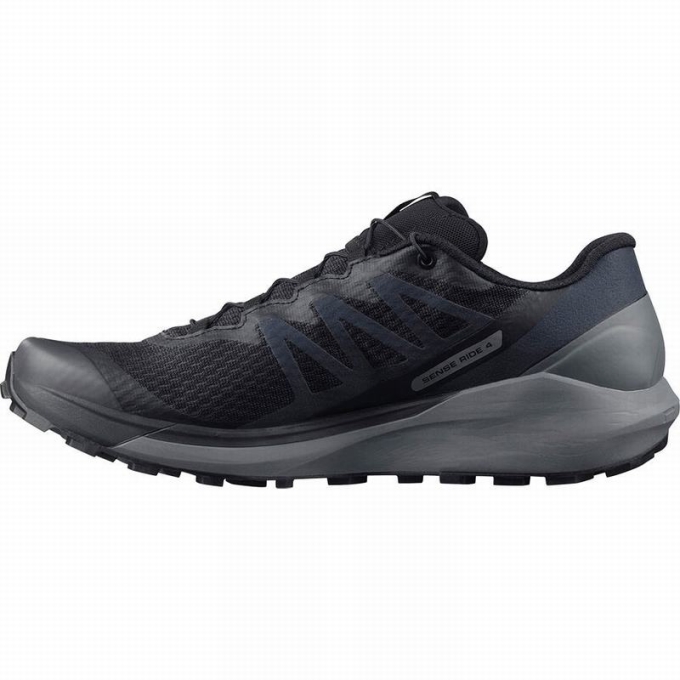 Black Salomon SENSE RIDE 4 Men's Running Shoes | AE-827TUCM