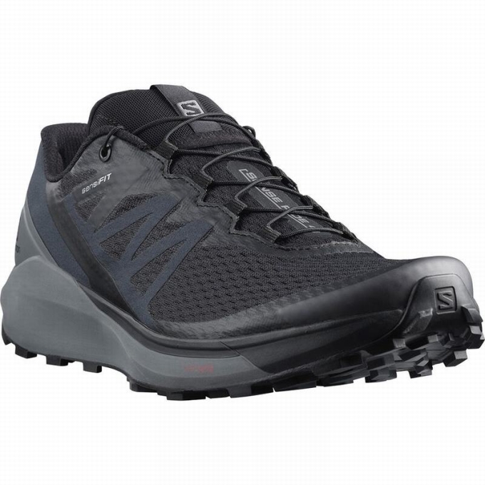 Black Salomon SENSE RIDE 4 Men's Running Shoes | AE-827TUCM