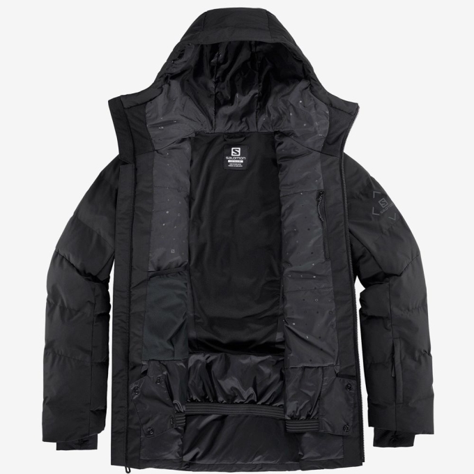 Black Salomon SNOWSHELTER Ski Men's Jackets | AE-803AIQX