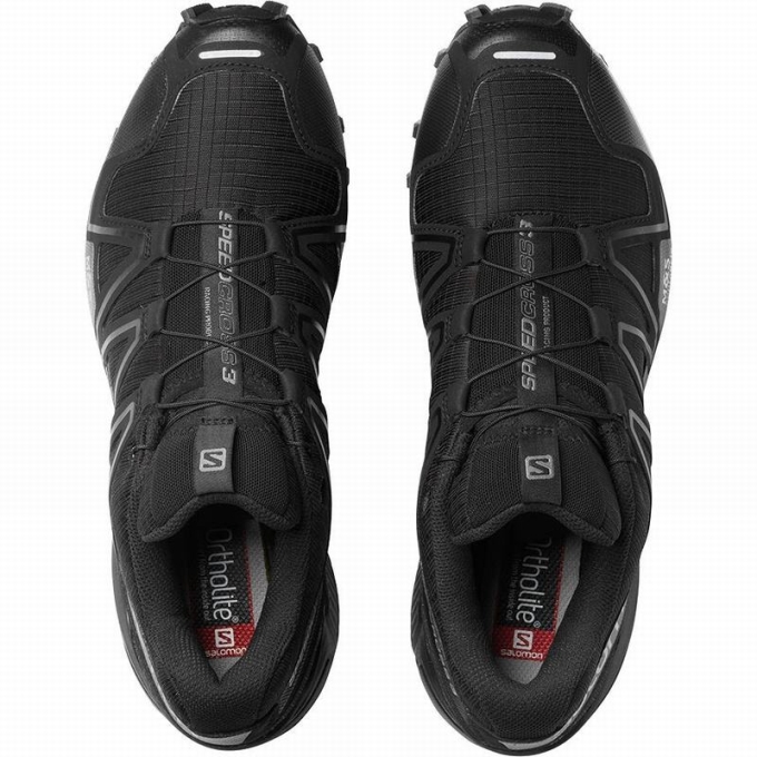 Black Salomon SPEEDCROSS 3 Men's Trail Running Shoes | AE-071QYNG