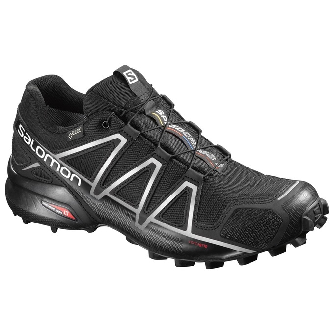 Black Salomon SPEEDCROSS 4 GTX Men\'s Trail Running Shoes | AE-093WRPT