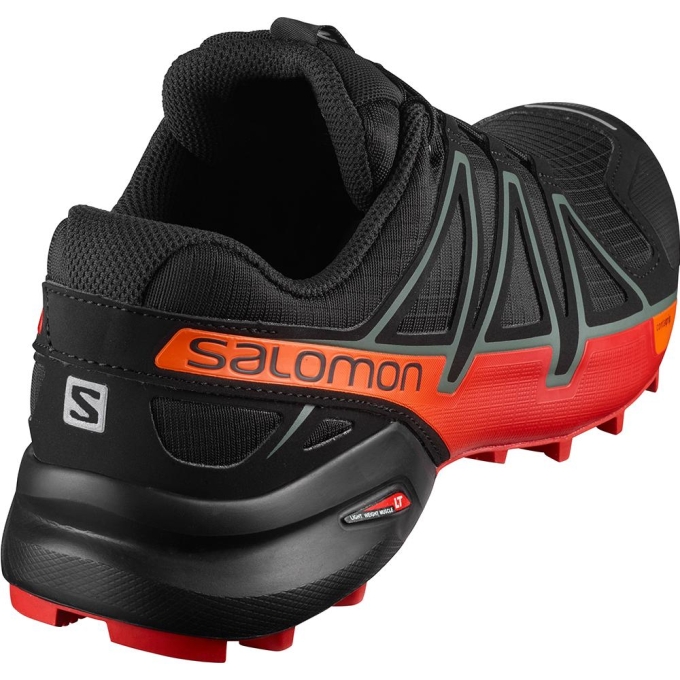 Black Salomon SPEEDCROSS 4 Men's Running Shoes | AE-068BDFY