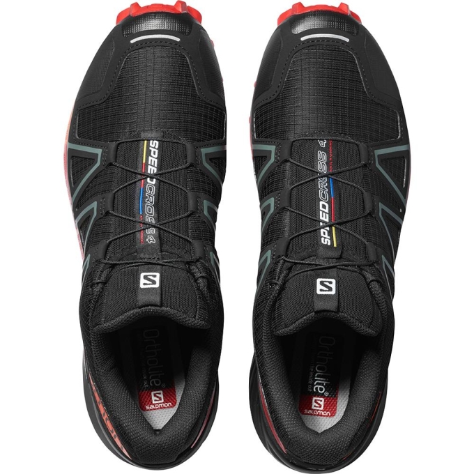 Black Salomon SPEEDCROSS 4 Men's Running Shoes | AE-068BDFY