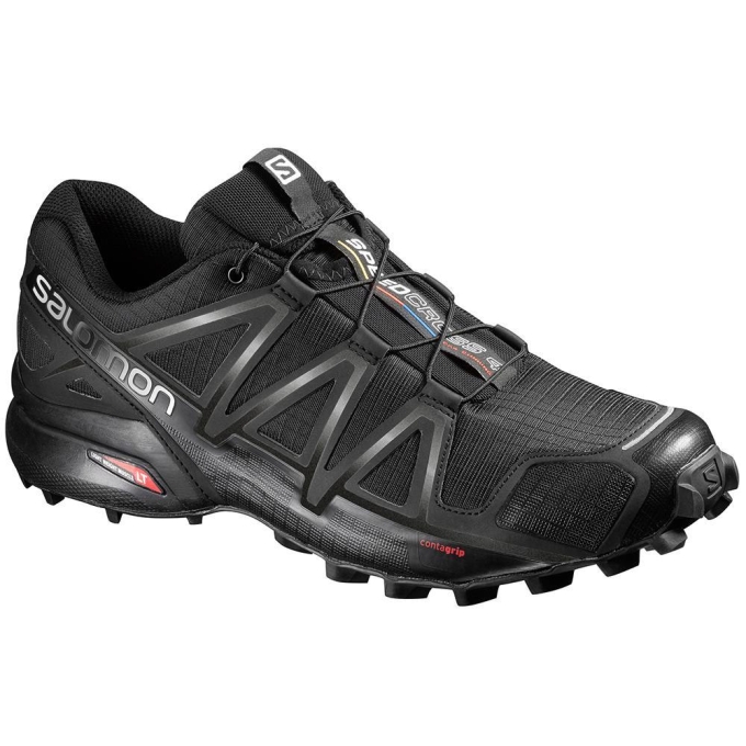 Black Salomon SPEEDCROSS 4 Men's Running Shoes | AE-673QPLS