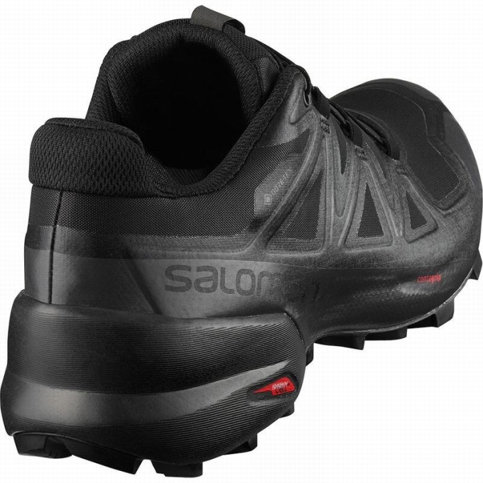 Black Salomon SPEEDCROSS 5 GORE-TEX Men's Trail Running Shoes | AE-158QNDE