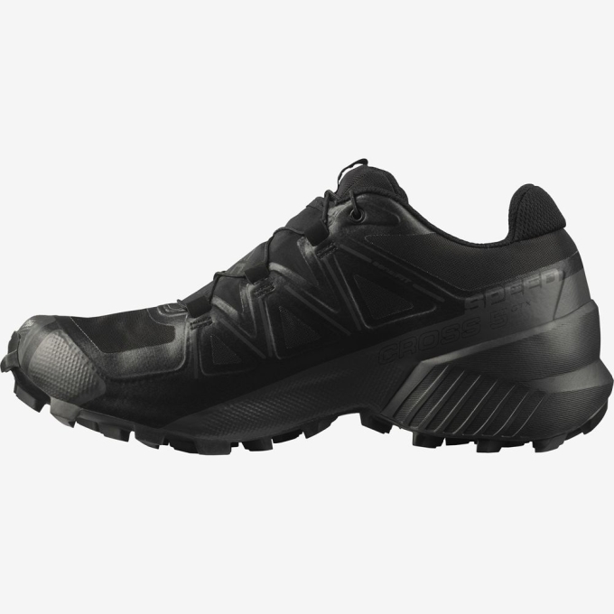 Black Salomon SPEEDCROSS 5 GORE-TEX Men's Trail Running Shoes | AE-657JASW