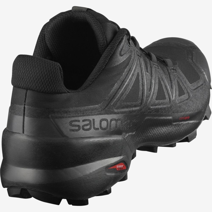 Black Salomon SPEEDCROSS 5 WIDE Men's Trail Running Shoes | AE-985GDFW