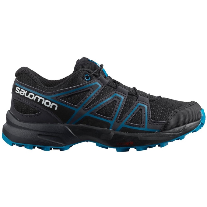 Black Salomon SPEEDCROSS J Kids\' Trail Running Shoes | AE-276MSOW