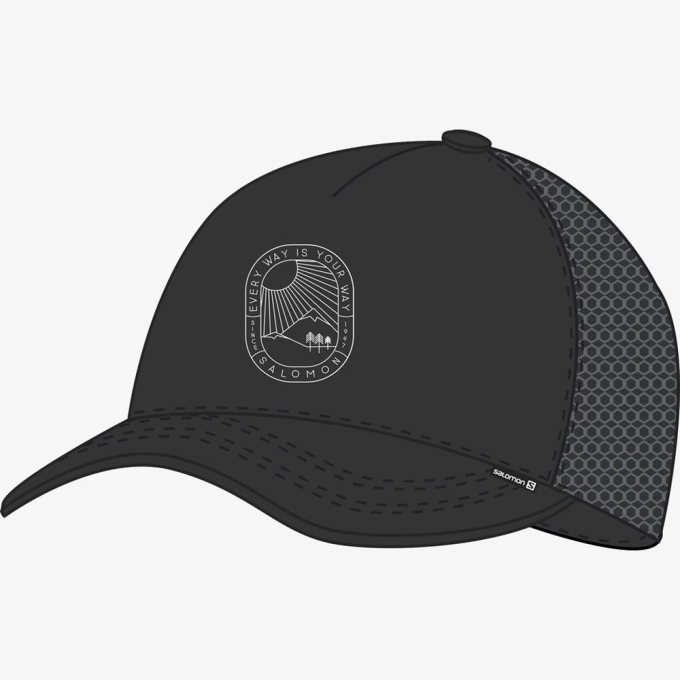 Black Salomon SUMMER LOGO Women's Caps | AE-106GMXR