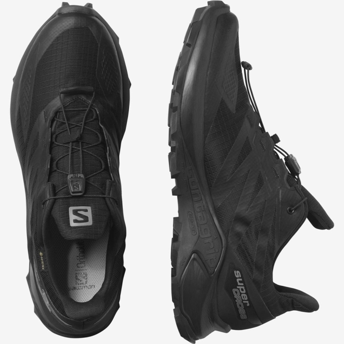 Black Salomon SUPERCROSS BLAST GTX Men's Trail Running Shoes | AE-580MTLO