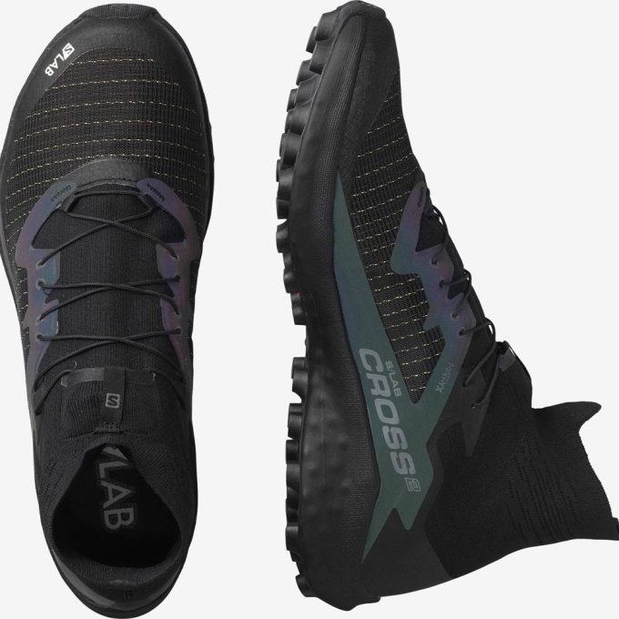 Black Salomon S/LAB CROSS 2 Men's Trail Running Shoes | AE-368WHJN