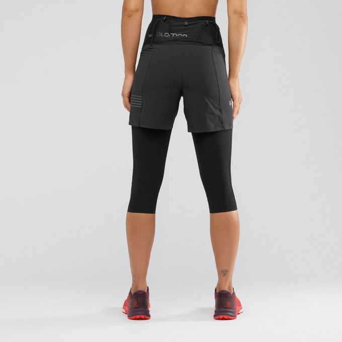 Black Salomon S/LAB Women's Shorts | AE-326ZXAM