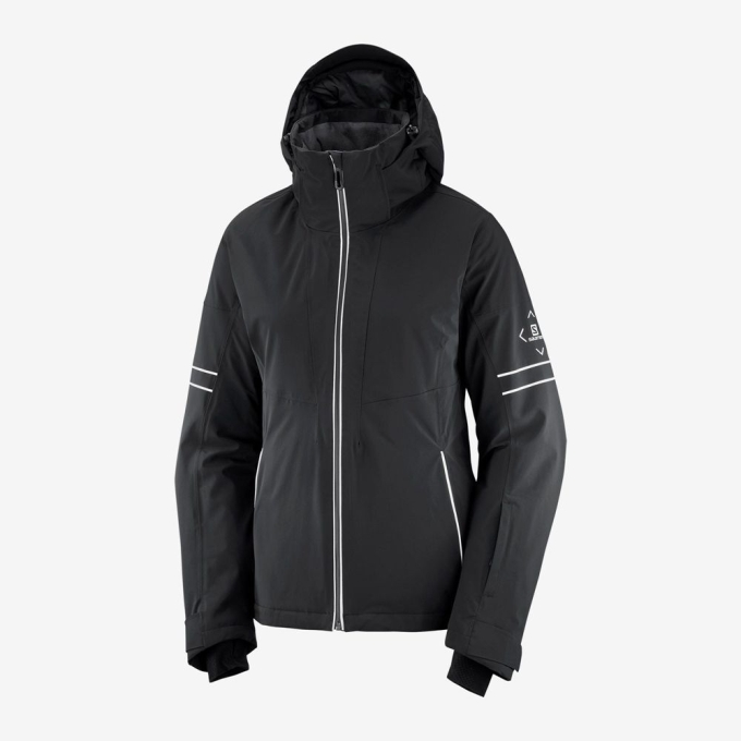 Black Salomon THE BRILLIANT W Ski Women's Jackets | AE-216VEML