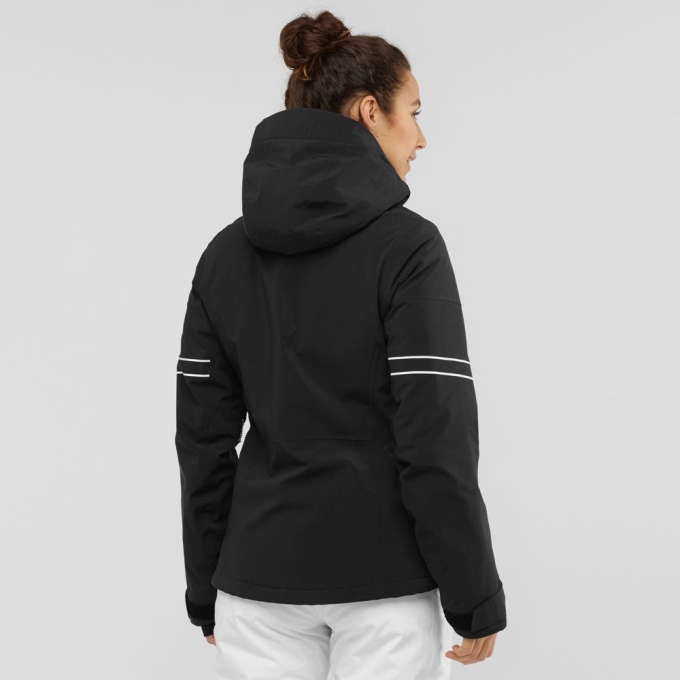 Black Salomon THE BRILLIANT W Ski Women's Jackets | AE-216VEML