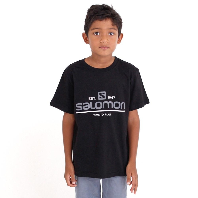 Black Salomon TIME TO PLAY SS B Kids' T Shirts | AE-895XYGS