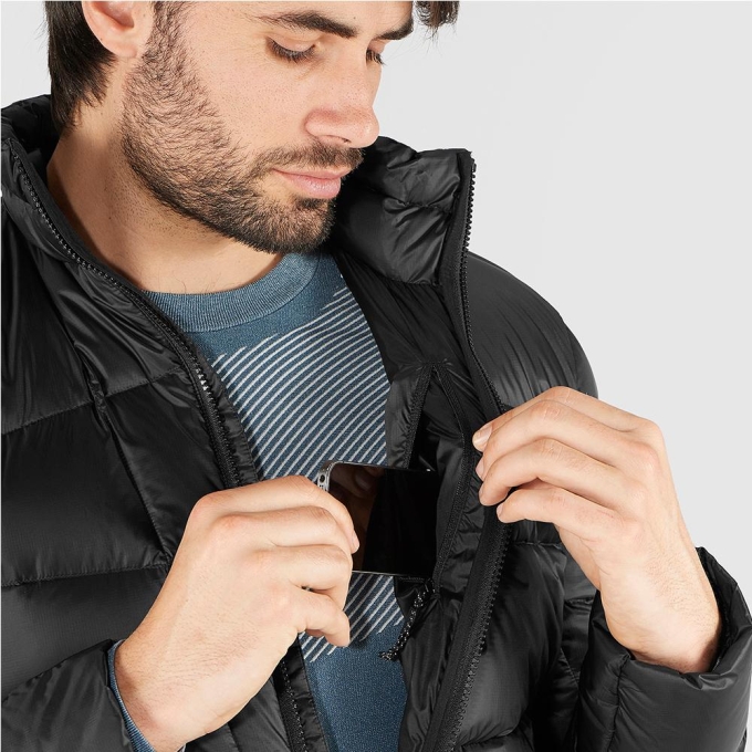 Black Salomon TRANSITION DOWN JKT M Men's Jackets | AE-897HDBO