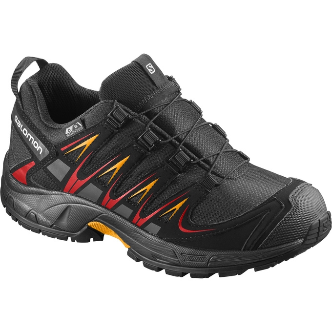 Black Salomon XA PRO 3D CSWP K Kids\' Trail Running Shoes | AE-678YJQR