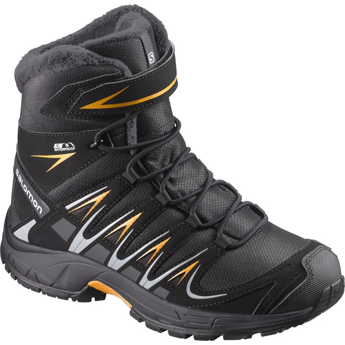 Black Salomon XA PRO 3D TS CSWP K Wind Breakers Kids\' Winter Boots | AE-375HNBV