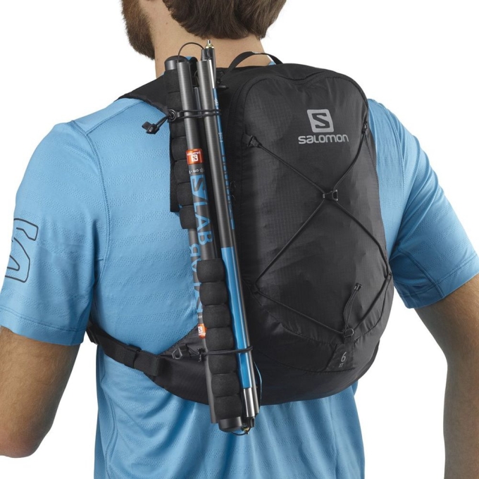 Black Salomon XT 6 Men's Packs | AE-592RNBV