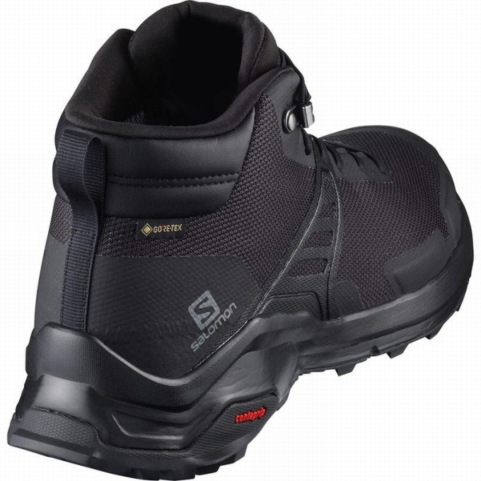 Black Salomon X RAISE MID GORE-TEX Men's Hiking Shoes | AE-813CJZA