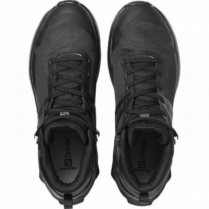 Black Salomon X RAISE MID GORE-TEX Men's Hiking Shoes | AE-813CJZA