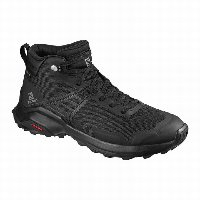 Black Salomon X RAISE MID GORE-TEX Men\'s Hiking Shoes | AE-813CJZA