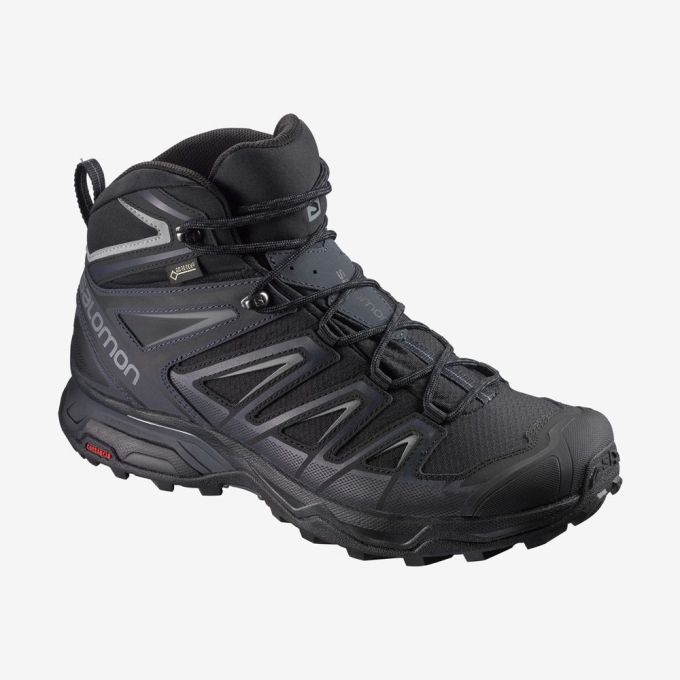 Black Salomon X ULTRA 3 GORE-TEX Men's Hiking Shoes | AE-167BULF