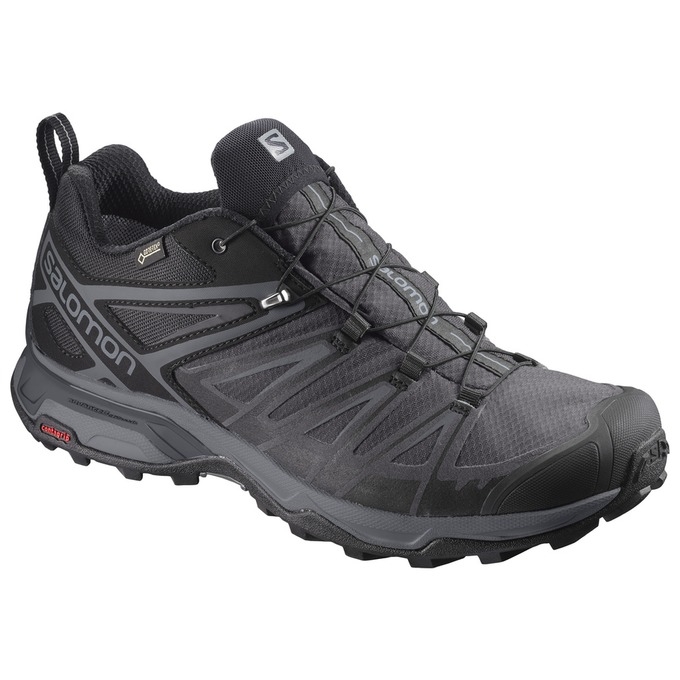 Black Salomon X ULTRA 3 GTX Men\'s Hiking Shoes | AE-809NDBM