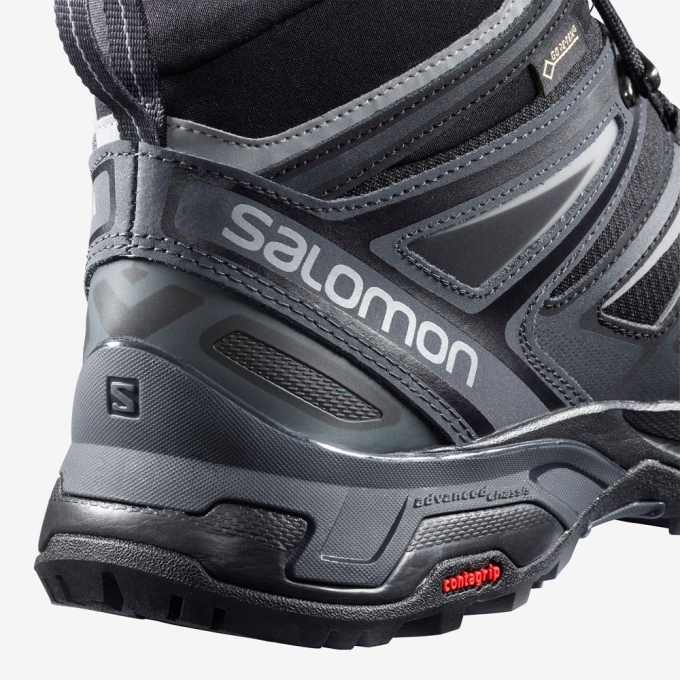 Black Salomon X ULTRA 3 MID GORE-TEX Men's Hiking Boots | AE-362ONXS