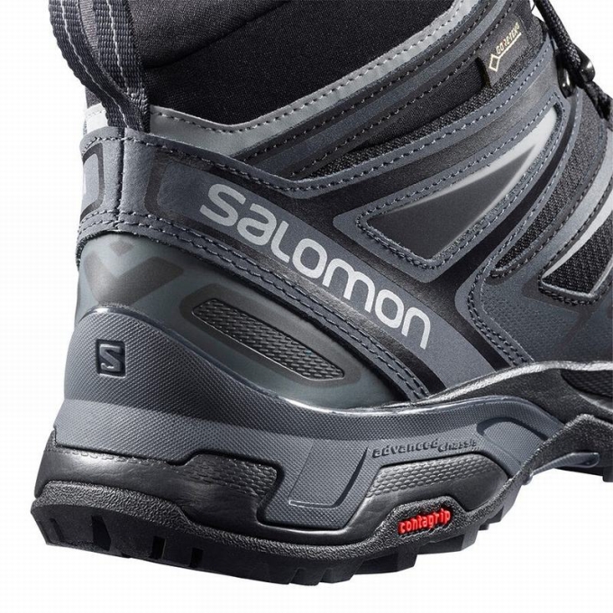 Black Salomon X ULTRA 3 MID GORE-TEX Men's Hiking Boots | AE-487LQPG